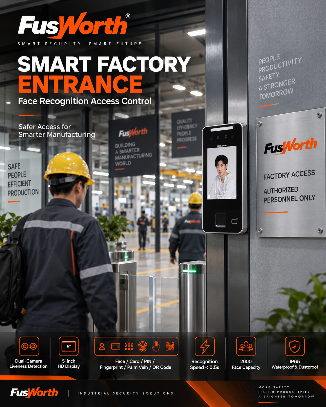 Smart factory access-control application with a FusWorth terminal